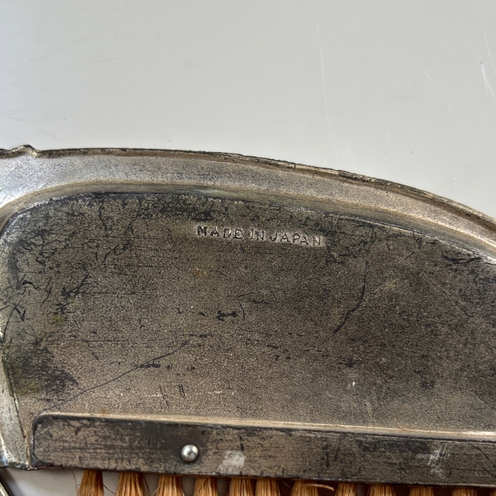 Vintage table crumb catcher equestrian horse riding Silver Dustpan and Brush Set - Picture 7 of 9